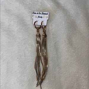 Elegant Gold Tassel Earrings